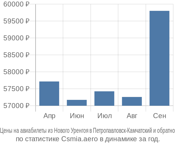 Авиабилеты из Нового Уренгоя в Петропавловск-Камчатский цены