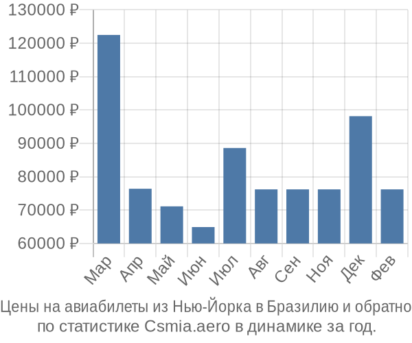 Авиабилеты из Нью-Йорка в Бразилию цены